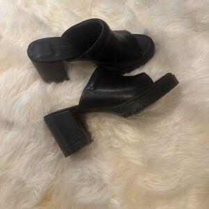 Black Women's Heeled Mules